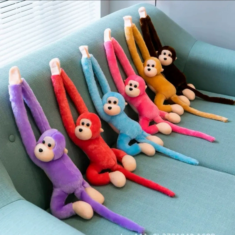 Кукла с ремешком для штор в виде обезьяны, большая маленькая плюшевая игрушка обезьяны, кукла с длинными руками, кукла для предотвращения столкновений, подвесная кукла с ремешком обезьяны