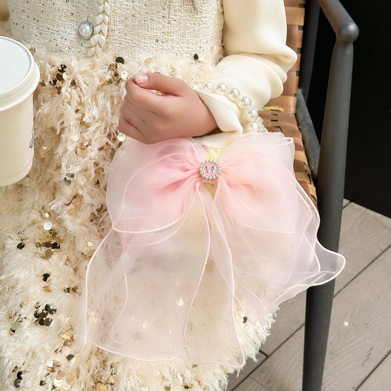 Niñas lindas bolsas de peluche arco iris 2025 exportaciones de comercio exterior de aire extranjero bolsa de tramo inclinada bolsa de princesa de perlas