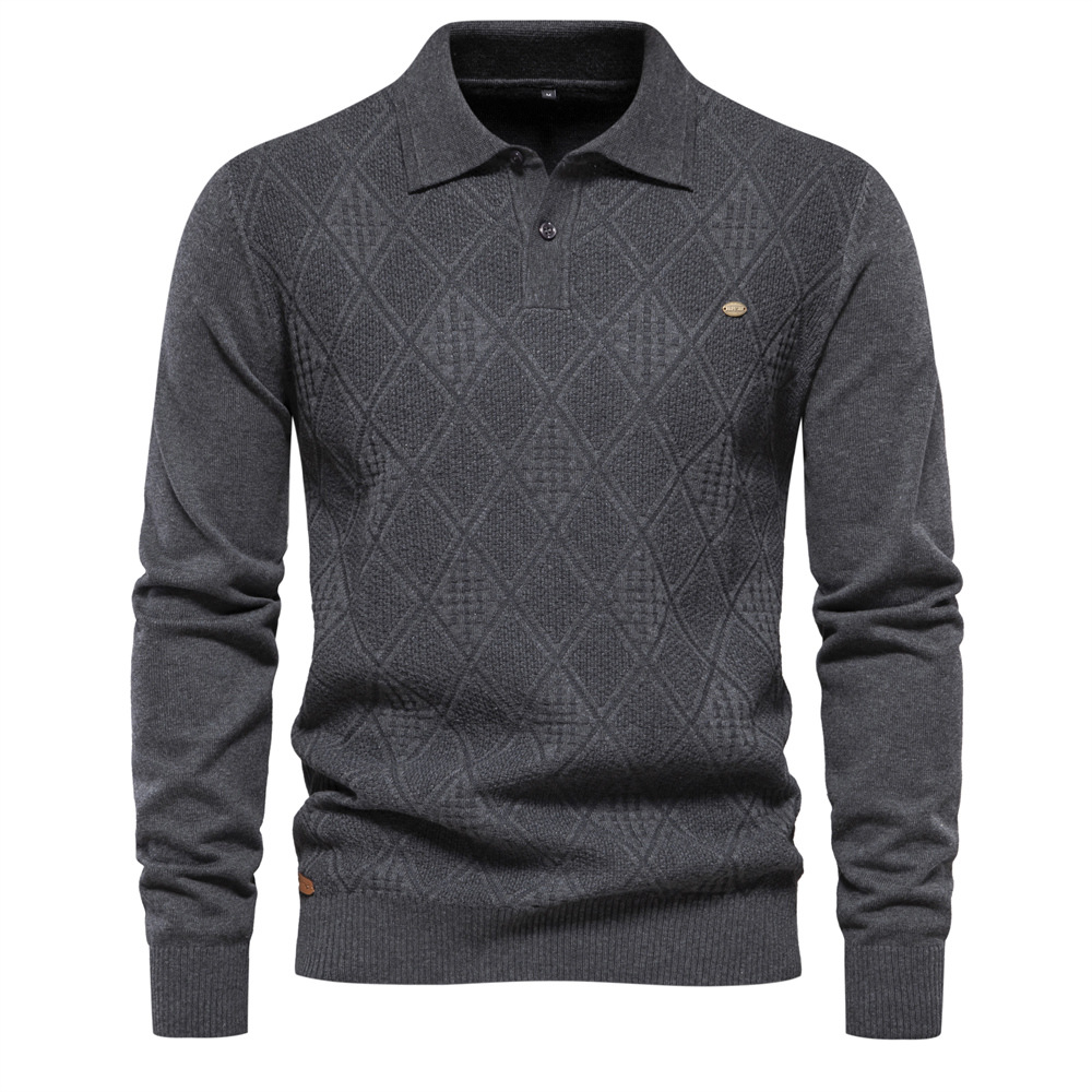 2024 Autumn/Winter New Top Long Sleeve Sweater Slim Fit Polo High Quality Men's European Size Knit_voghion.com