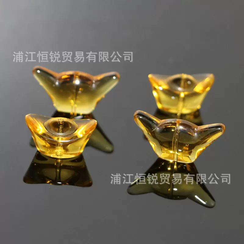 金黄色元宝玻璃散珠diy串珠材料饰品配件水晶珠帘子门帘珠子厂家