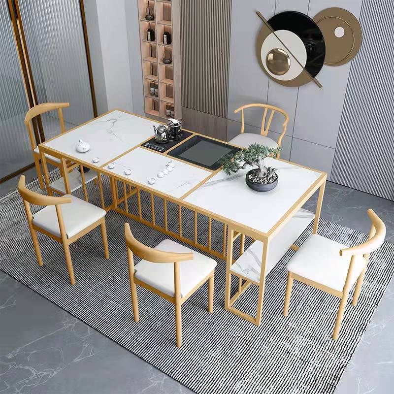 Mesa y silla de té de tabla de roca nueva oficina de té de kung fu chino balcón doméstico mesa de té set de té