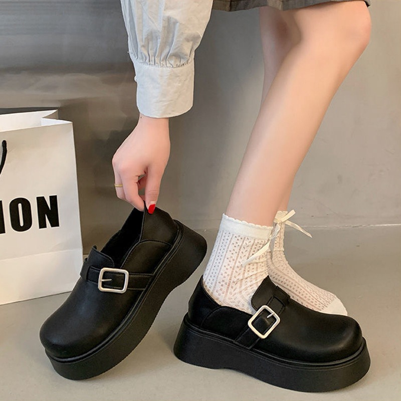 Mat retro negro estilo británico zapatos de cuero para mujeres 2026 nueva primavera y otoño con suela gruesa versátil zapatos Mary Jane simples image 4