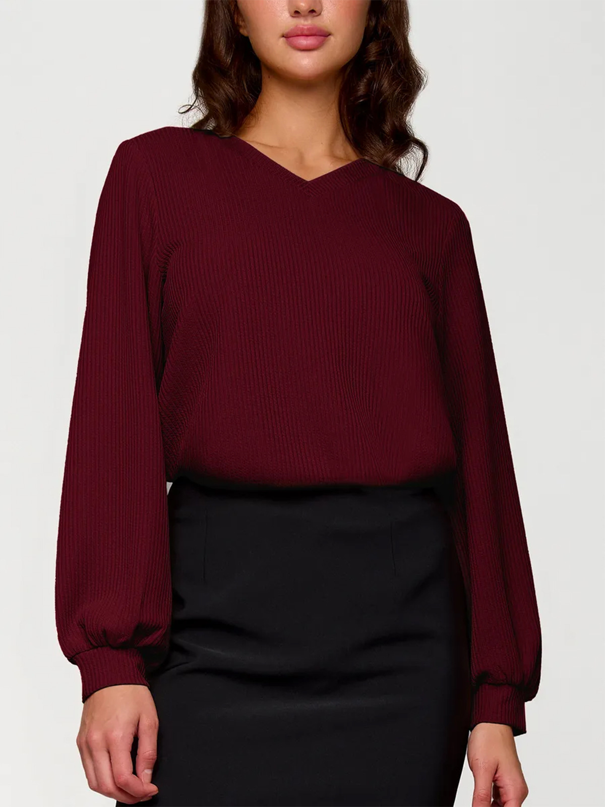 Comercio extranjero ropa de mujer transfronteriza Rusia explosión otoño invierno camisetas de punto de color sólido al por mayor fabricantes de camisetas de punto suéter de cuello en V mujeres