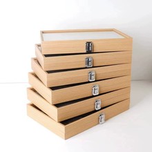 花梨木纹珠宝箱耳环耳钉戒指项链手镯收纳盒带盖防尘首饰盒高级感