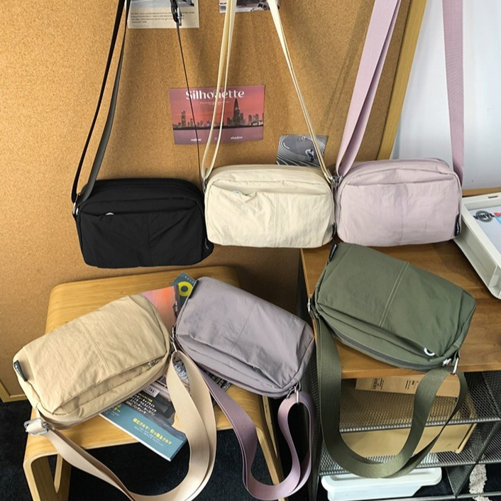 Qadın üçün yüngül kvadrat çarpaz çanta, neylon casual