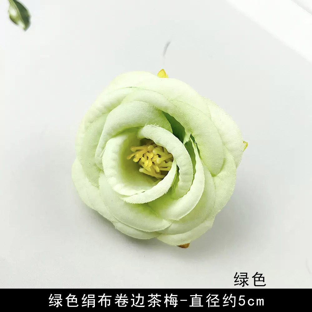 Simulación verde flor al por mayor flor falsa hecha a mano material pinza de flores accesorios de tocado de flor pequeña decoración del salón de bodas