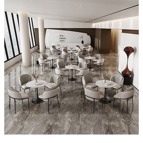 Modern and simple sales department negotiation table and chairs, light luxury commercial reception table, milk tea shop leisure table and four chairs