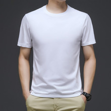 纯棉t恤2024年夏季新款大众纯色圆领套头中年休闲百搭薄款短袖男