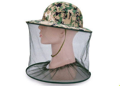 养蜂帽纱网防蚊帽渔夫钓鱼帽户外防蚊虫工作帽 养蜂工具 蜜蜂用具