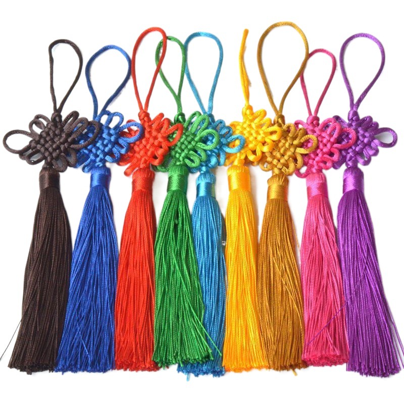 High-grade Mini small Chinese knot pendant No.5 6 plate Chinese knot various colors vertical fine tasse knot factory direct sales