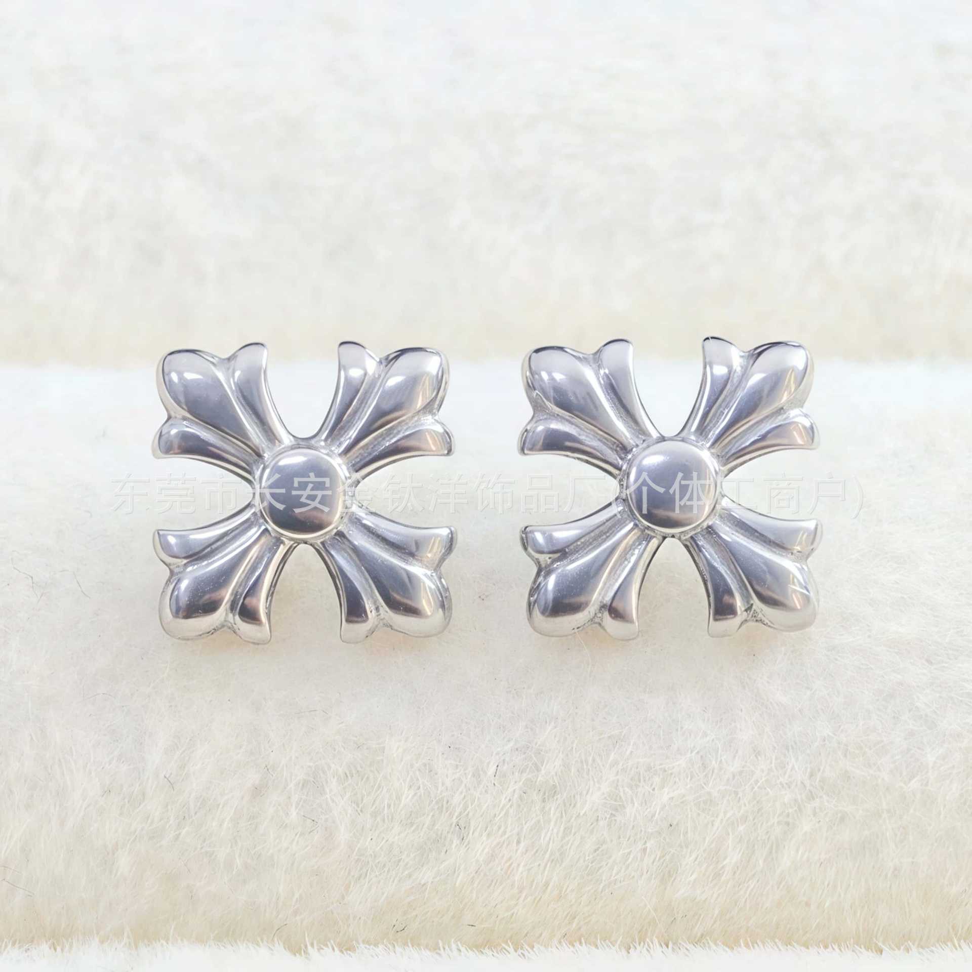 F136 Titanium Punk Cross Earrings - Ear Cartilage Studs, Ear Bone Studs, Cochlear Studs Body Piercing Jewelry detail image 7