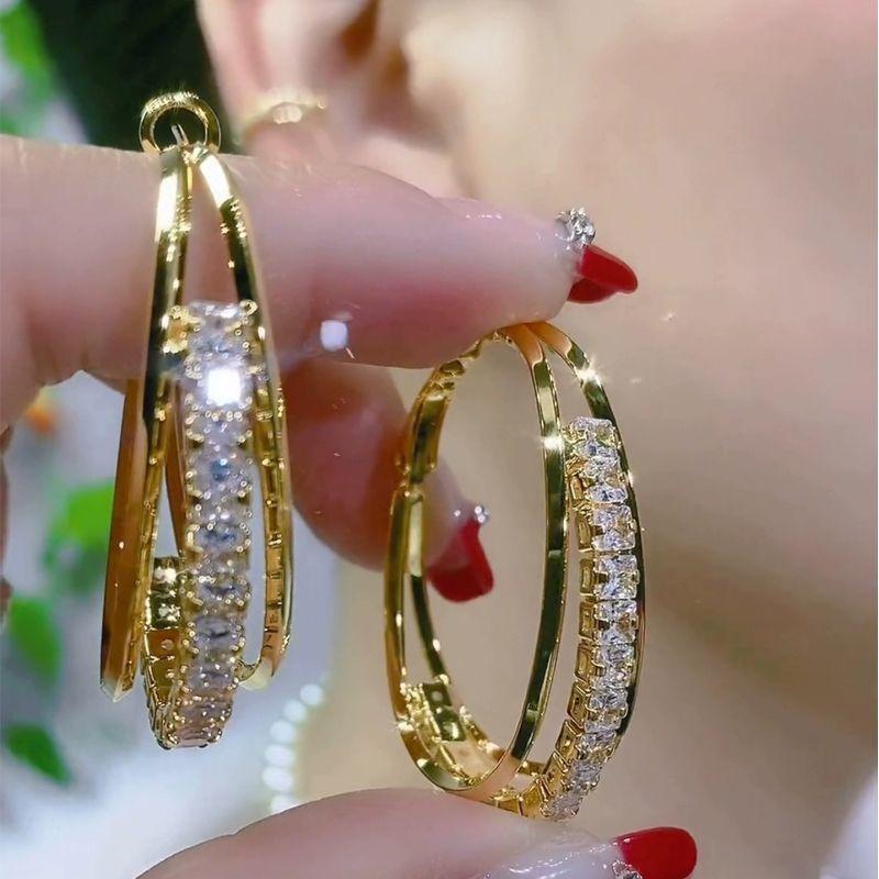 102 Fashion New Elegant All-match Earrings Earrings Sansheng III Circle Earrings