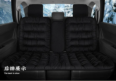 Seat cushion, seat cover, plush car seat cushion single - plush-b-mysterious-black-with-backrest-back