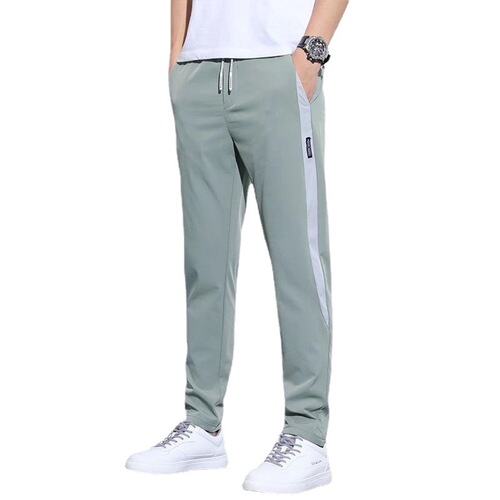 Summer pants men's trendy loose straight casual pants ice silk thin Korean style men's large size trousers cross-border shipping