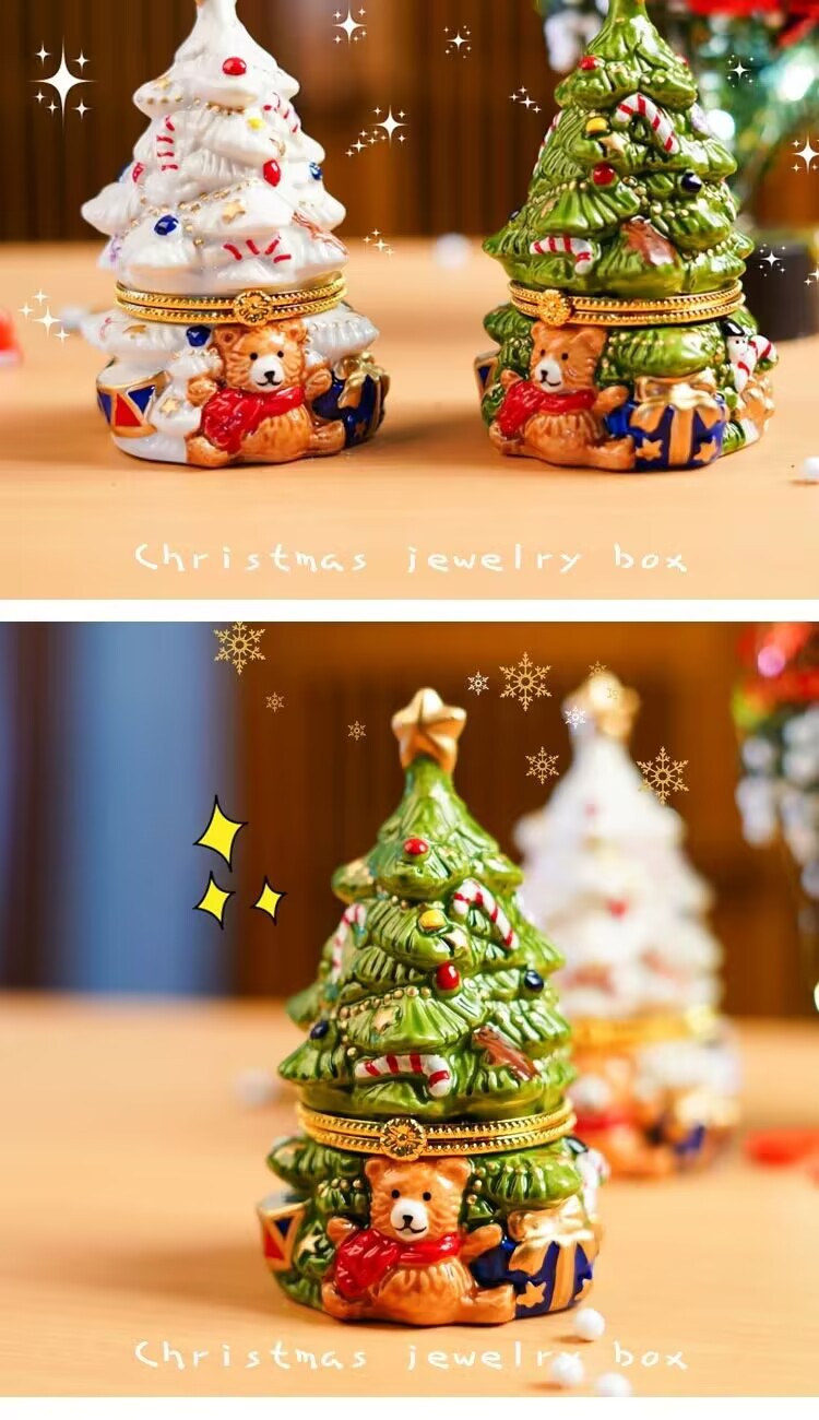 Ornaments, candlestick Home Textiles & Decor Type Christmas Cute Christmas Tree Bear Ceramics Party Festival