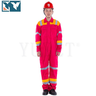 Flame Retardant Clothing Factory Processing Customized Fireproof Clothing Direct Supply One-Piece Work Clothes Customized Reflective Jumpsuit Fire Protection Clothing