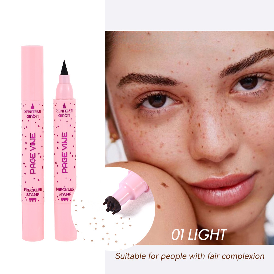 Transfronterizo maquillaje de color PAGE VINE sello de dos cabezas pecas rápido secado impermeable punto punto de punto lápiz de línea de ojos impermeable sin manchas