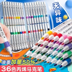 Acrylic Marker Pen DIY Painting Water-Based Colored Pens for Kids, Children's Graffiti Markers, Acrylic Pens in White with Erasable Feature
