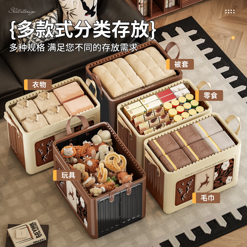 收纳箱家用大容量折叠整理箱衣服书本零食玩具手提储物箱周转箱子|undefined