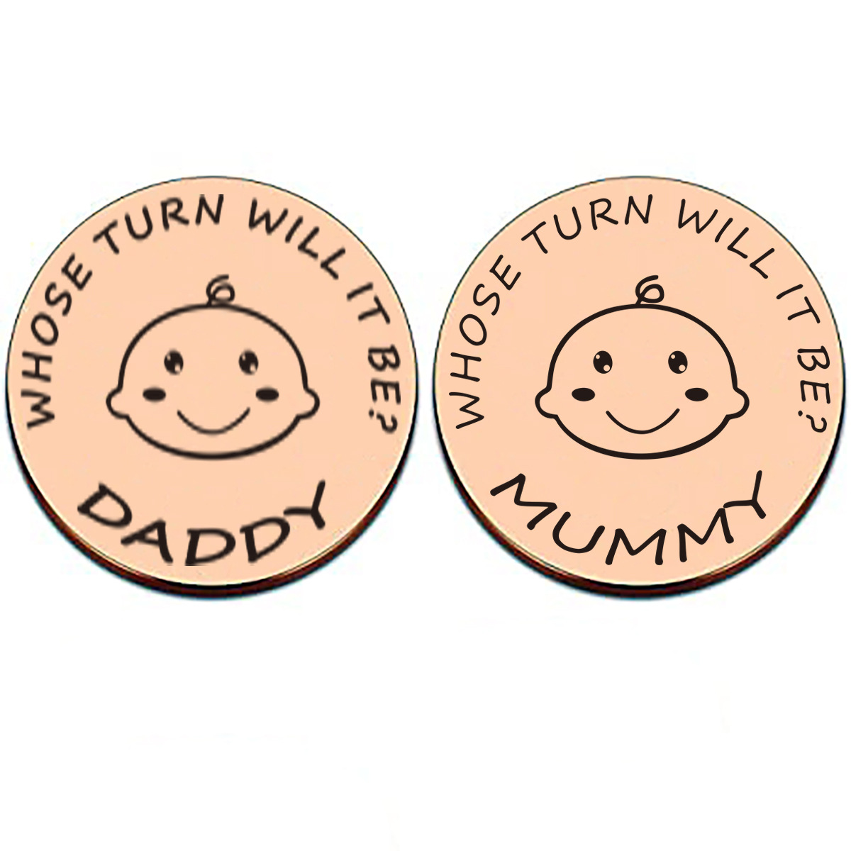 La mamá y el papá deciden moneda conmemorativa Navidad Regalo de Cumpleaños Amazon nuevo bebé padre decisión moneda