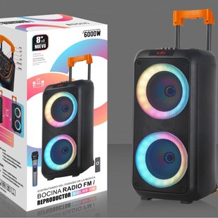 Ndr-1096Q Dual 8inch Outdoor Trolley Bluetooth Speaker Square Dance High Power 40W Ring Light Speaker