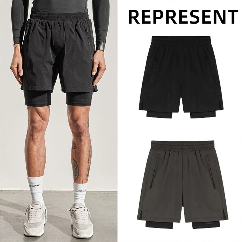 Fake Two-Piece American-Style Basketball Shorts for Men, Summer Training Cycling Shorts, Quick-Dry Double-Layer Gym Sports Shorts with Lining Fake Two-Piece American-Style Basketball Shorts for Men, Summer Training Cycling Shorts, Quick-Dry Double-Layer Gym Sports Shorts with Lining