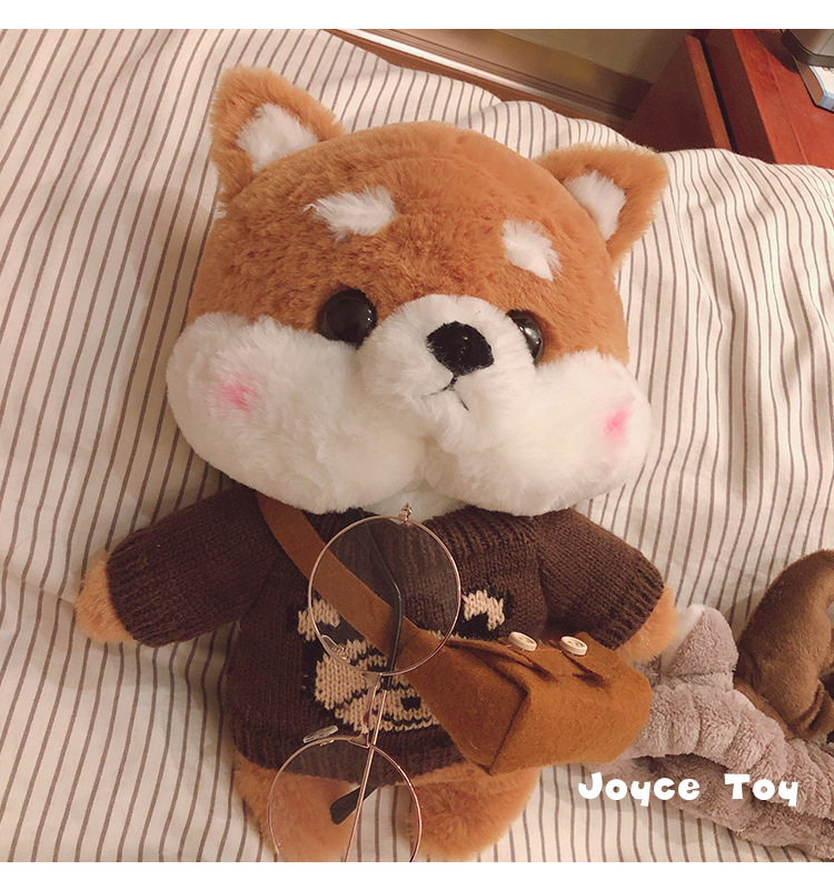 智贝详情图_7ins网红柴犬公仔换装穿衣狗狗玩偶秋田布娃娃抖