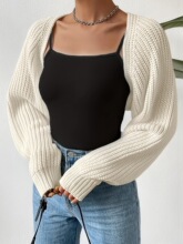 Q 35424 Short Loose Cardigan �̿������֯����