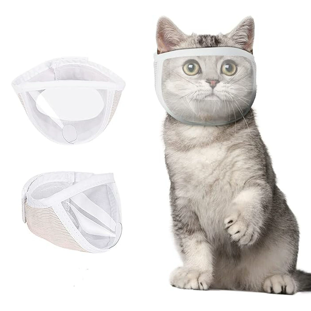 Сносная прозрачная маска для глаз кошки против укуса и защиты от укуса