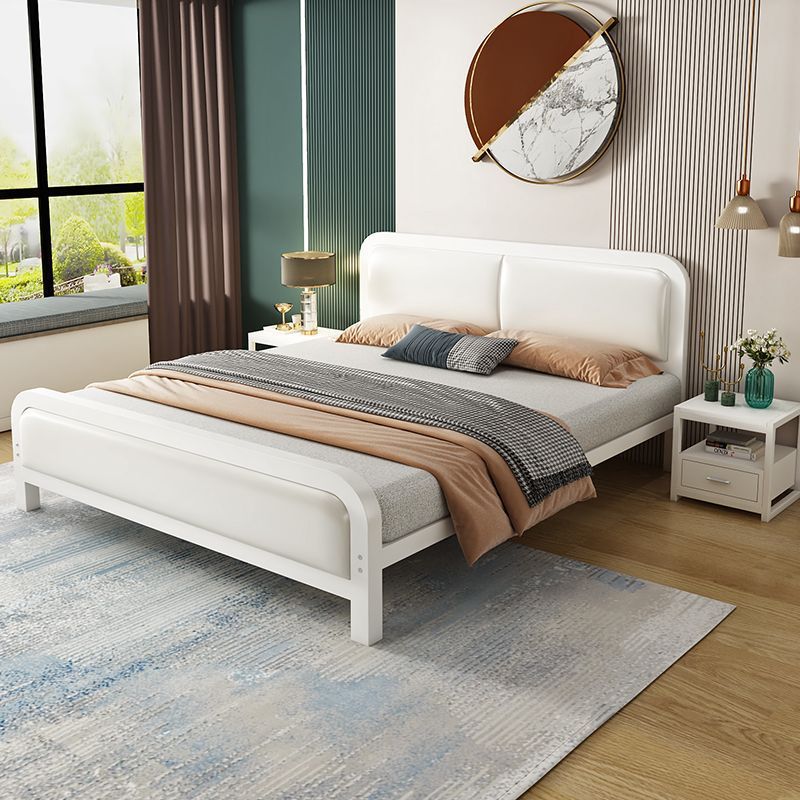 软包床钢架床铁艺床宿舍床铁床单层床架北欧简约铁架子床下铺加厚