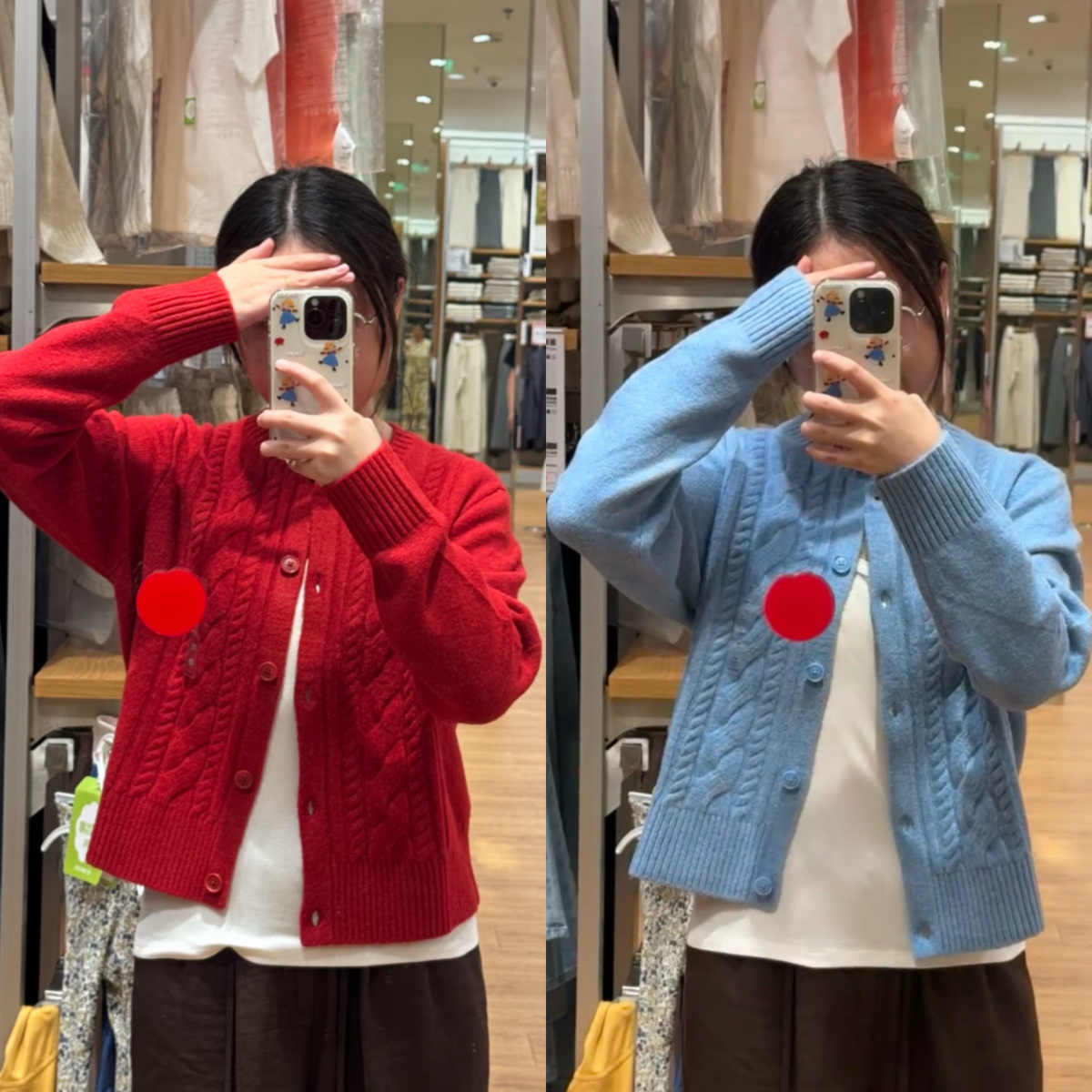 URAZ Girls' Soufflé Cardigan! Long-sleeved Sweater/Knit Cardigan/Outerwear 2025 Autumn Style 478173