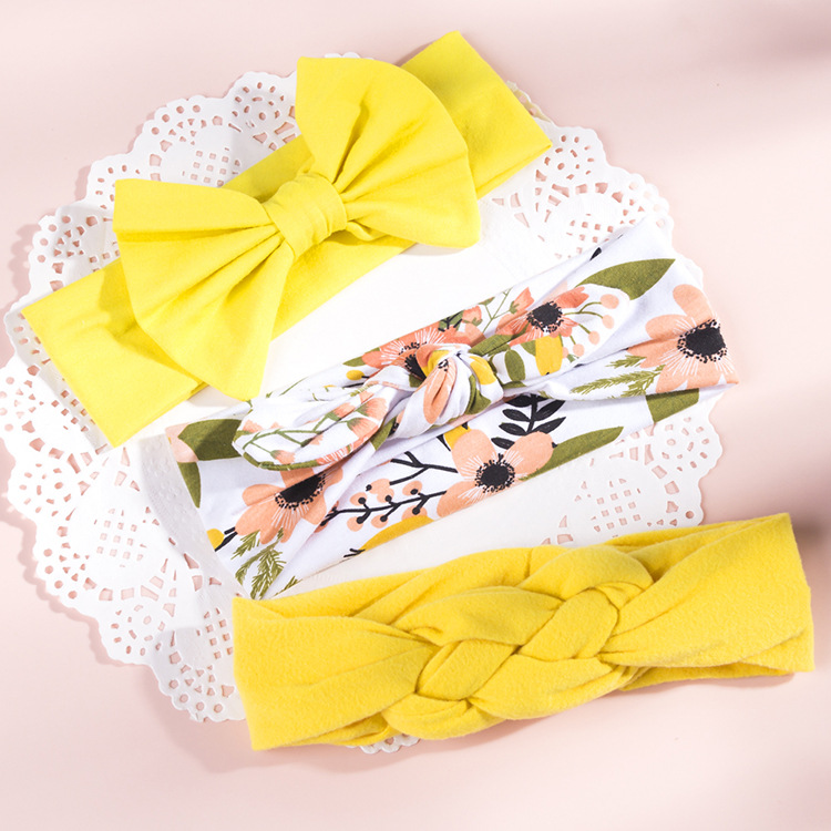 Conjunto De Diadema De Orejas De Conejo Con Estampado Bowknot Para Niños display picture 9