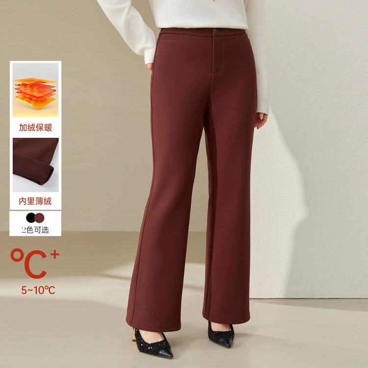 [Плюс бархат, чтобы согреться] Fely Show большой размер женской поездки дикие удобные трикотажные брюки жирный mm2024 зимний новый