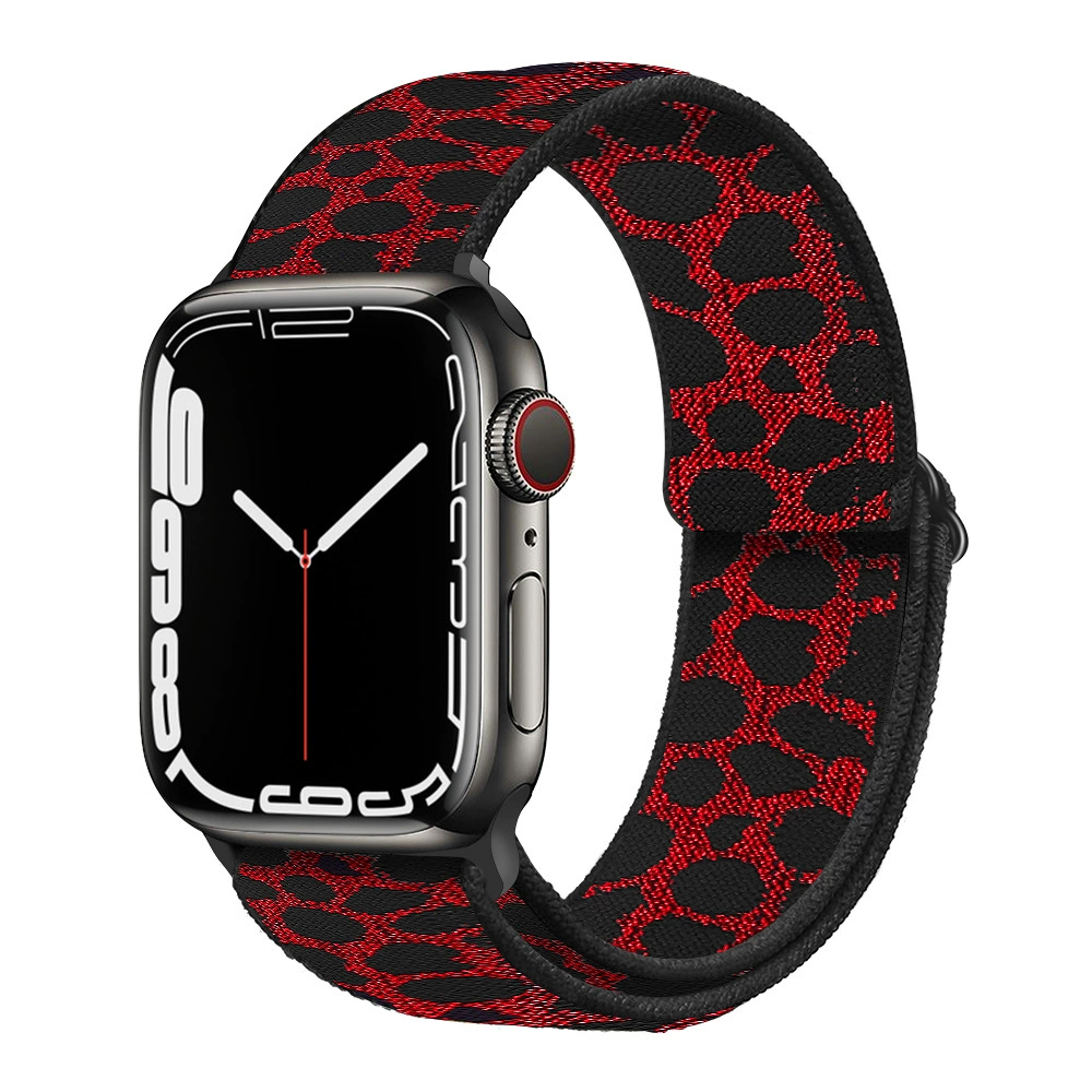 Ремешок для часов (Apple) для Apple Watch 5/6/7/8/SE, эластичный нейлоновый, пластиковый разъём, мультиразмер