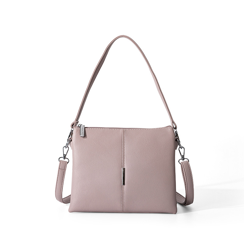 Bolso transfronterizo de gran capacidad, bolso de hombro de mujer, bolso de mano, bolso de brazo con cremallera cuadrada de tres capas de cuero PU image 11