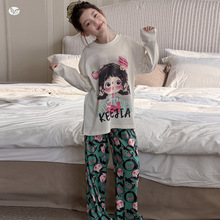 卡通睡衣春秋2026新款中大童可爱家居服两件套可外穿长袖长裤套装