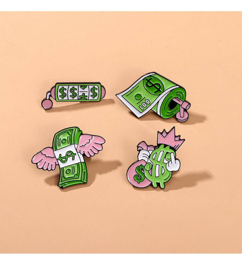 Alloy Material Cute Modern Style Pin Letter Dollar Alloy Enamel Unisex Brooches