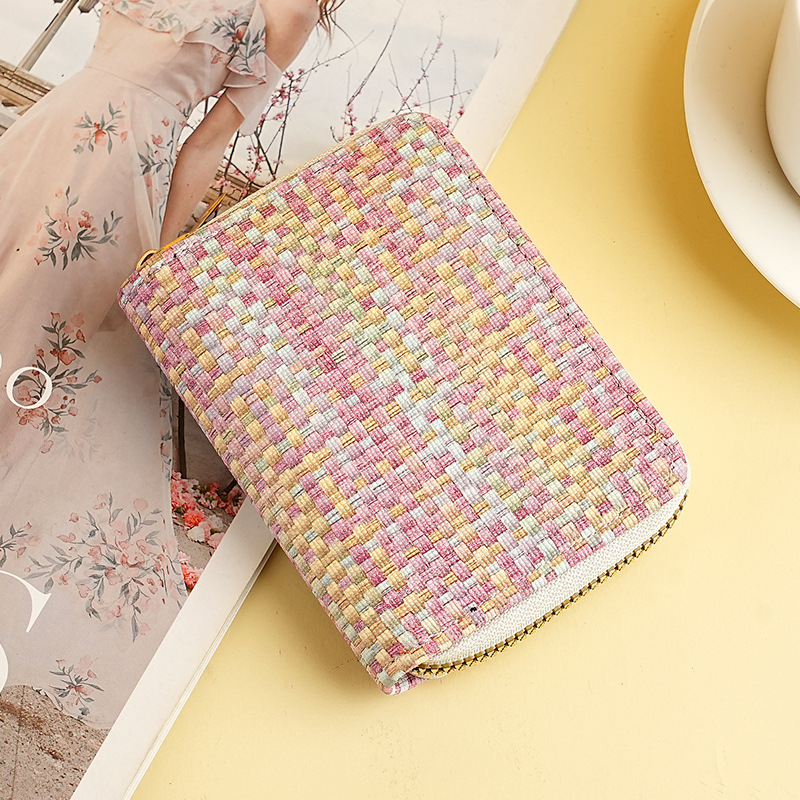 Nueva bolsa de tarjetas de tejido para mujeres de moda europea y americana portaje de tarjetas de órgano bolso de cambio multi-tarjeta de tarjetas de gran capacidad tarjeta de crédito