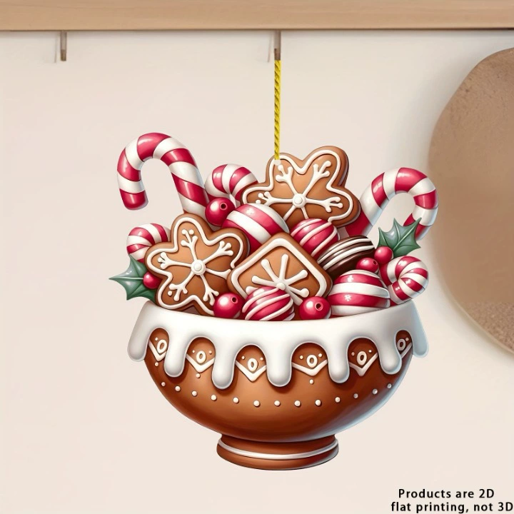 Трансграничный новый акрилный плоский рождественский автомобиль украшения подвеска