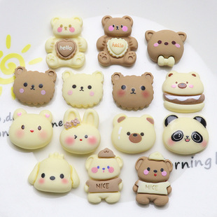 Cute Rice brown Bear Series DIY Cream Glue Mobile Phone Case Headwear Refrigerator Sticker Hairpin Clothing Material Accessories