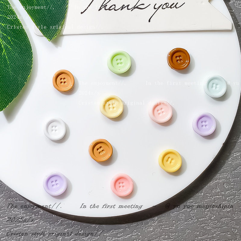 New Dopamine Colorful Small Button Nail Art Accessories Cute DIY Niche Earrings Phone Case Material Kit