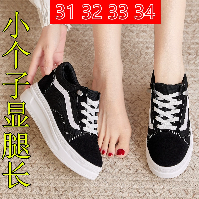 Толстоножие кексы увеличены в женской обуви малого размера 313233 легкая дикая повседневная доска обувь сетка красная обувь на холсте женская осень