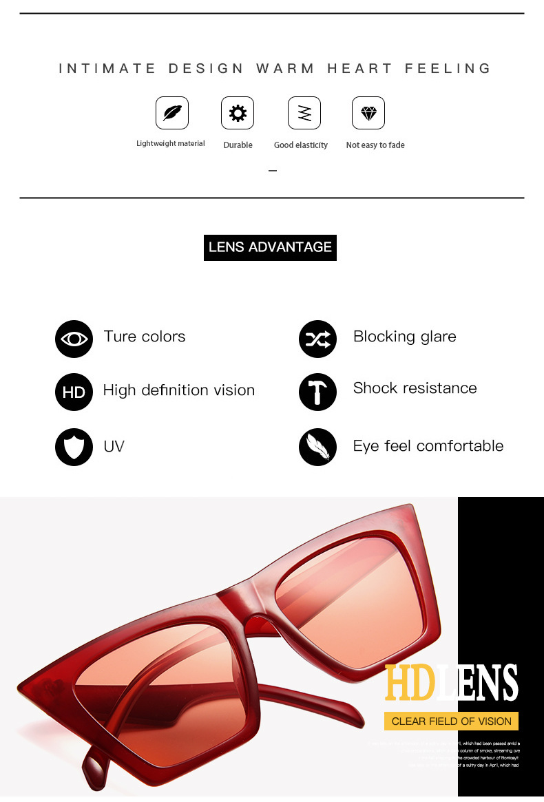 Gafas de sol cuadradas retro a la moda para hombre y mujer_voghion.com