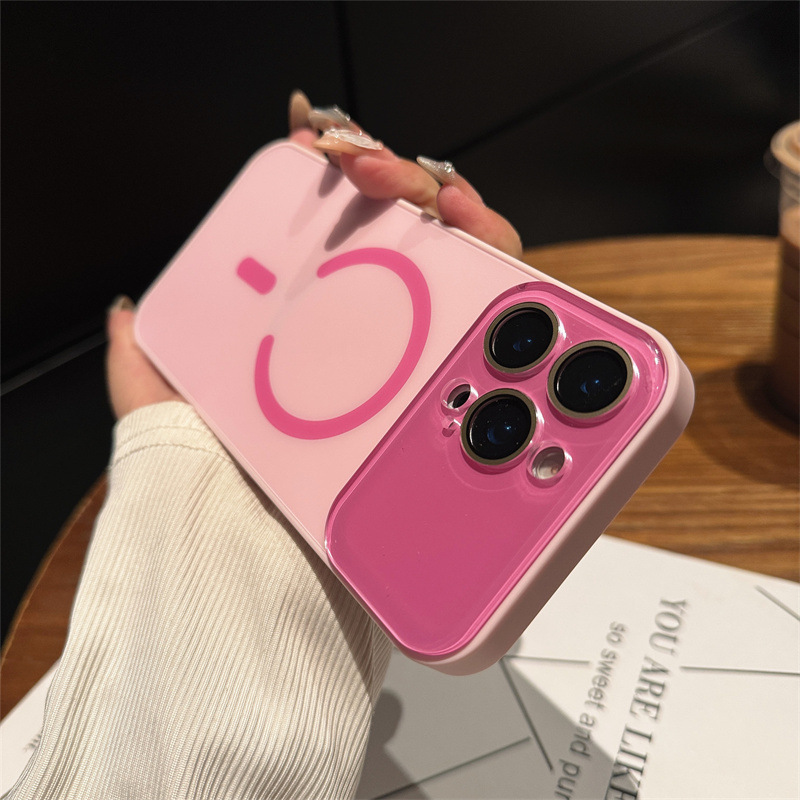 玻璃全包镜头膜磁吸适用iPhone16苹果15ProMax手机壳14新款13简约|undefined