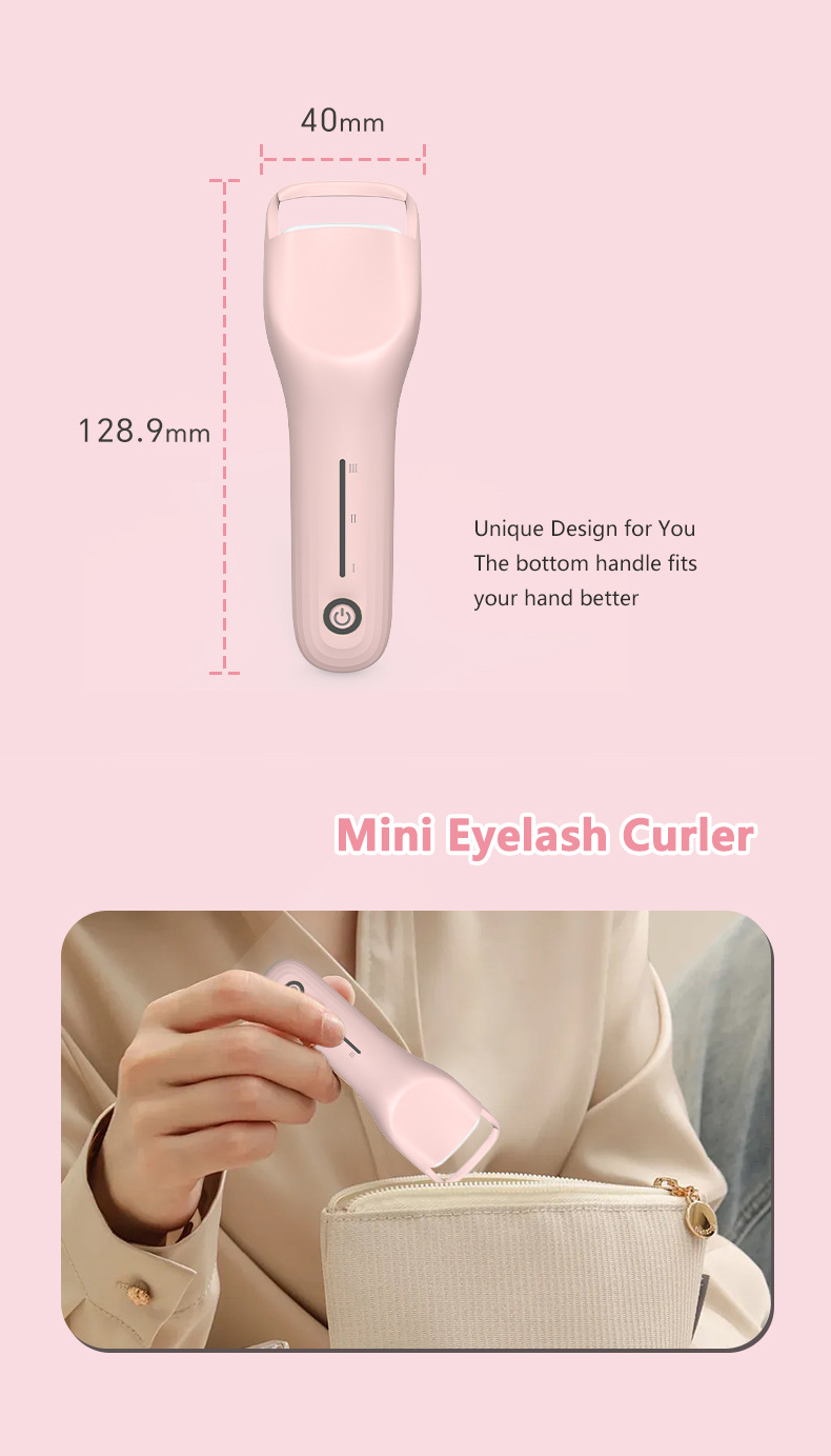 Factory Wholesale Electric Eyelash Curler 3-Level Temperature Control USB Rechargeable Fast Heating Electric Eyelash Curling Tool