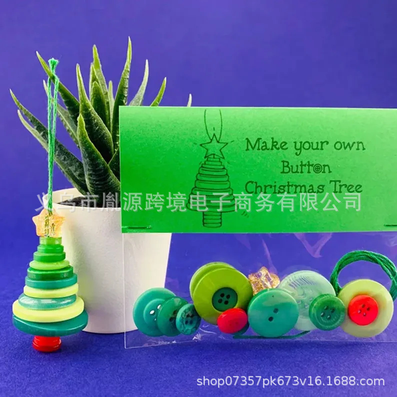 跨境新品DIY Button Snowman Ornament Kit DIY纽扣雪人装饰套件|undefined