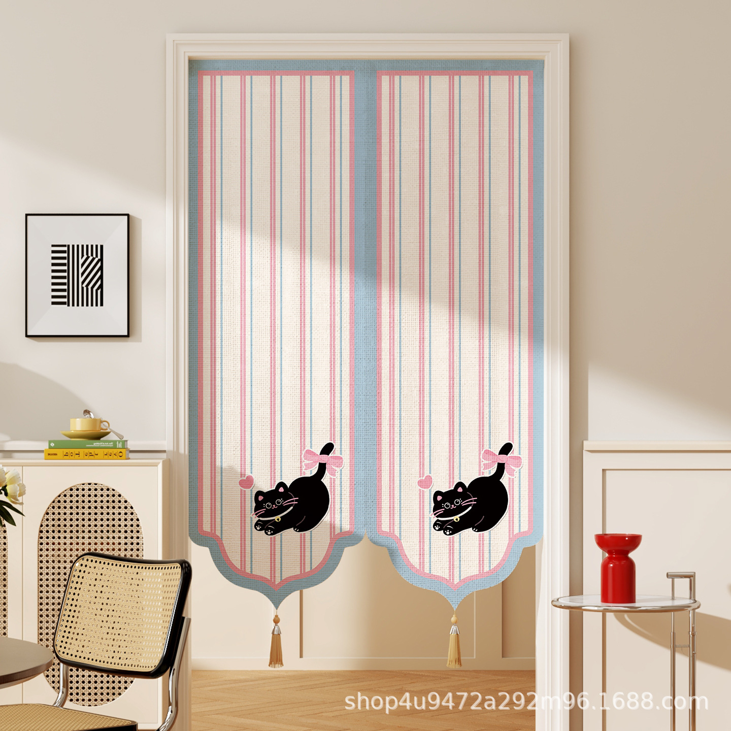 Cartoon Special-Shaped Door Curtain 2025 New Bedroom Decoration Curtain Partition Curtain Punch-Free Bathroom Anti-Peeping Curtain
