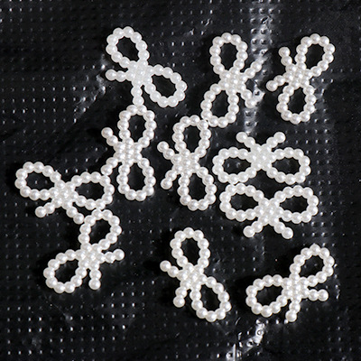 ABS imitación de perlas de fondo plano perlas de forma especial amor flocos de nieve DIY móvil belleza material de decoración de Navidad