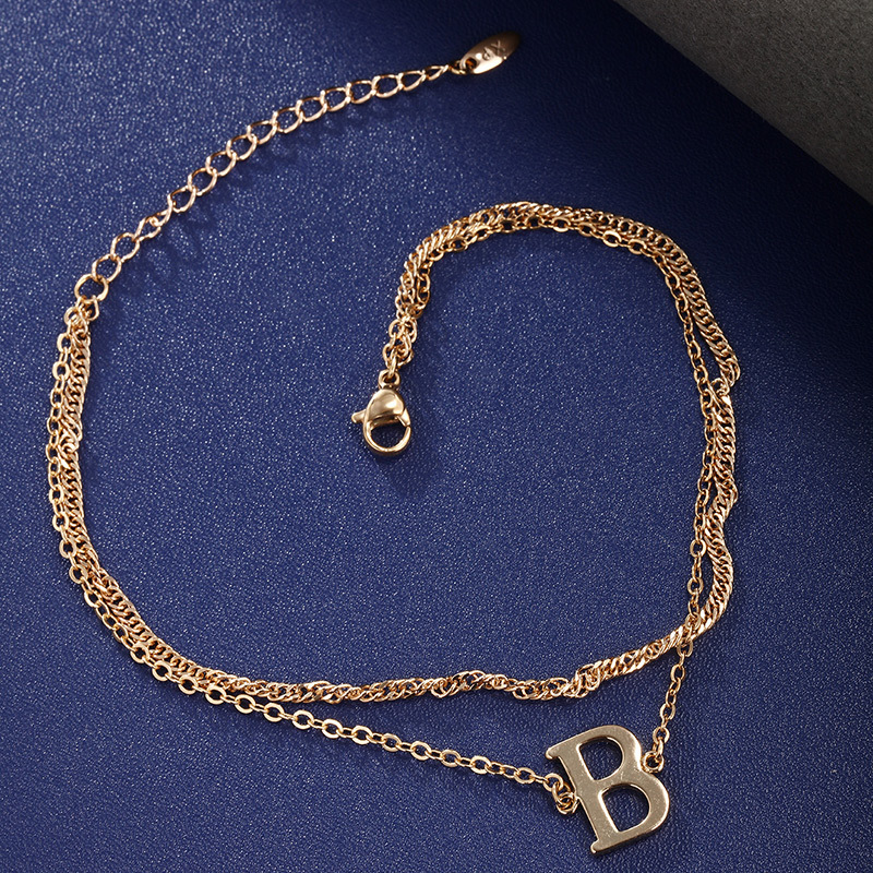 Xuking joyería nueva moda verano de las mujeres personalizado de doble capa carta tobillos de las mujeres de Europa y América transfronteriza playa estilo tobillos