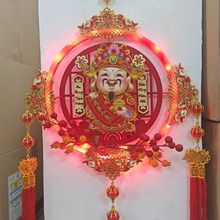 发光电动摇头财神 亚克2024新款摇头财神挂件春节挂饰喜庆用品